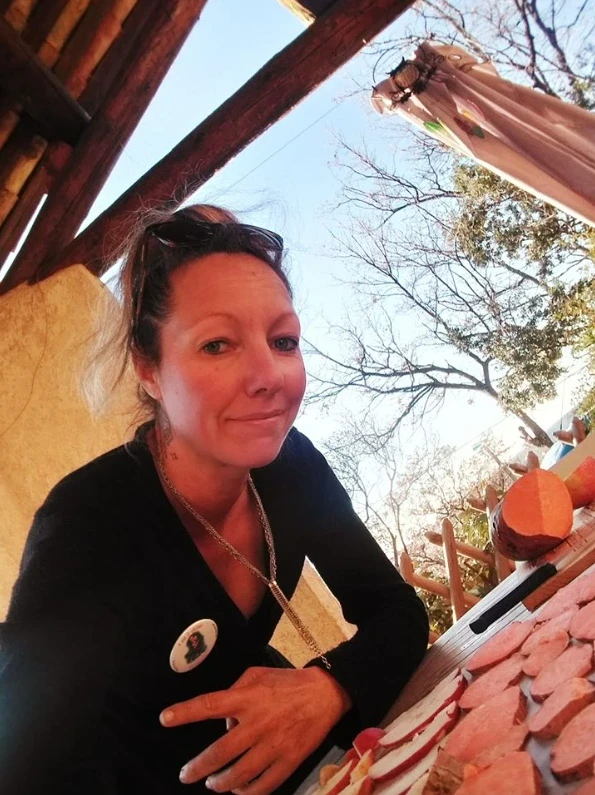 Vanessa making sweet potato chips